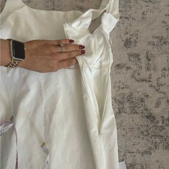 Lulus Loving Fate White Bow Square Neck Backless Maxi Dress Size Large Bridal - Picture 8 of 9